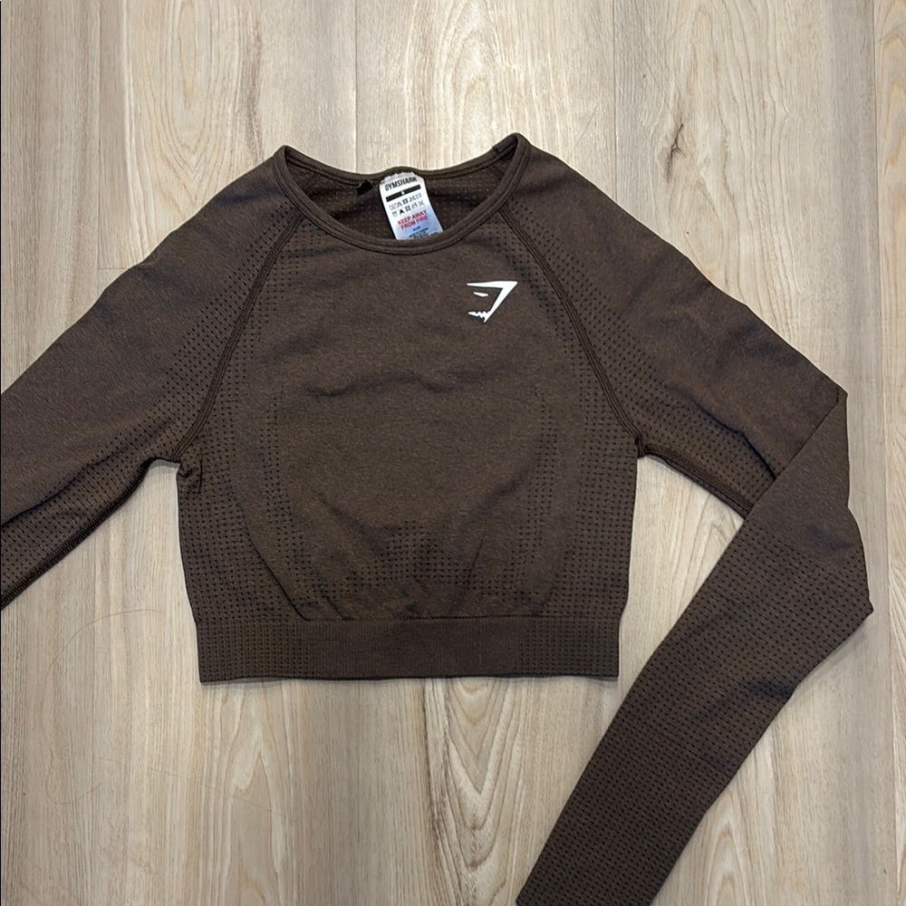 Gymshark Vital Seamless Crop Top Brown